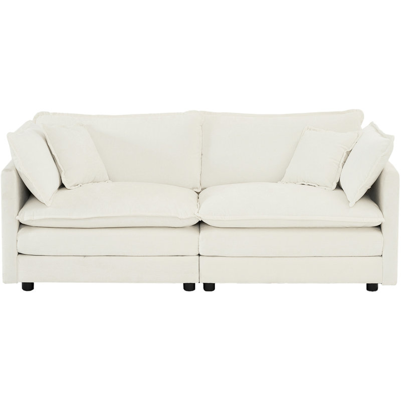 Chaise en chenille blanche et décorative, structure en bois massif, tissu respirant, chaise de salon luxueuse, chenille, mobilier moderne