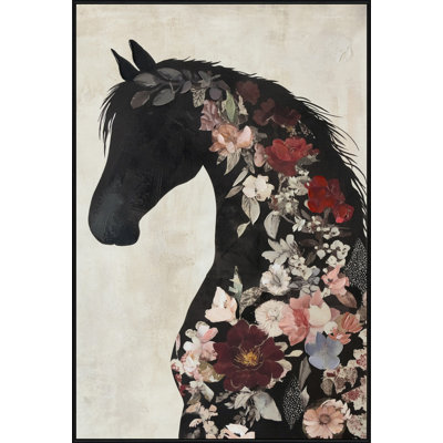 Floral Steed Canvas Wall Art