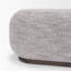 Tissu gris Philbrick avec banc oblong en bois brun foncé