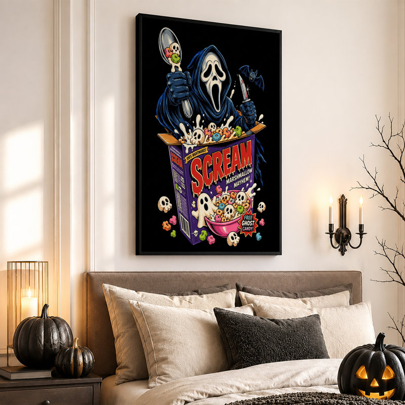 Art mural d'Halloween sur toile à capuchon, H 18 po x l 12 po