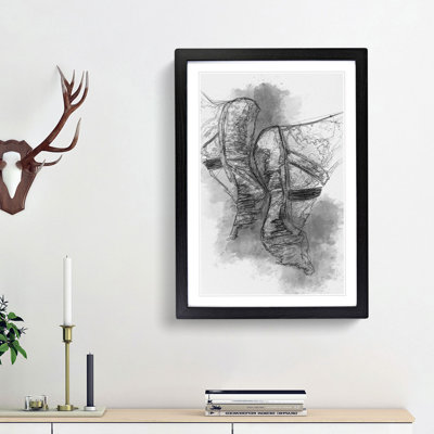 The Feet of a Ballet Dancer in Abstract - Picture Frame Graphic Art Print