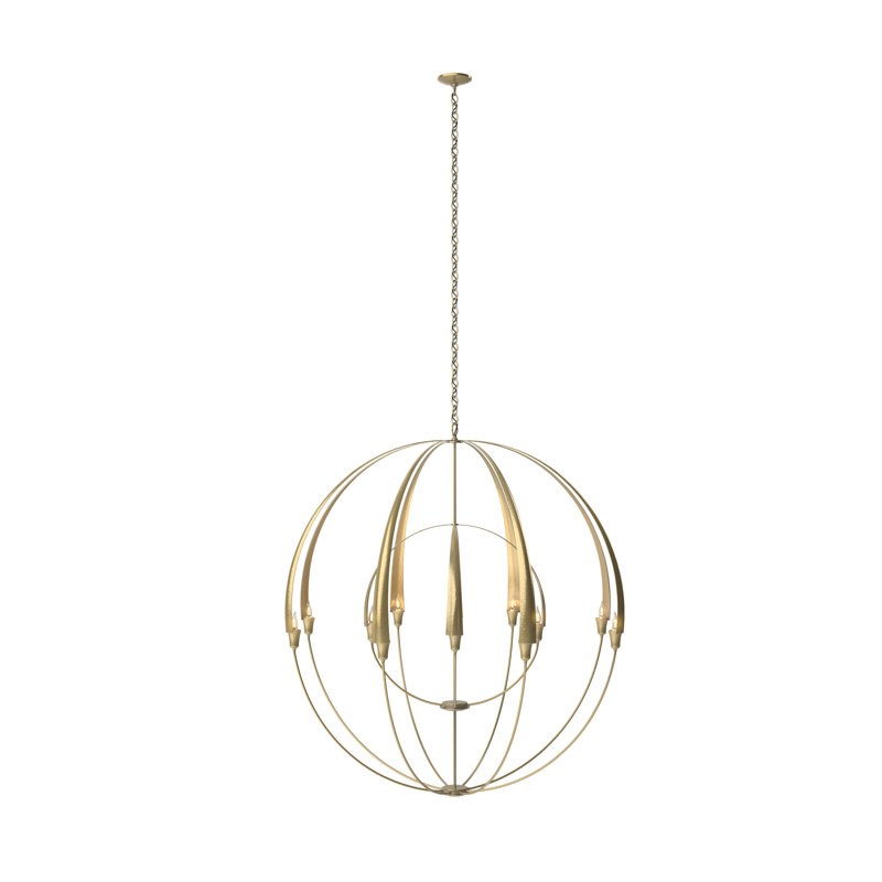 Lustre sphérique double 12 lumières Cirque, Or doux