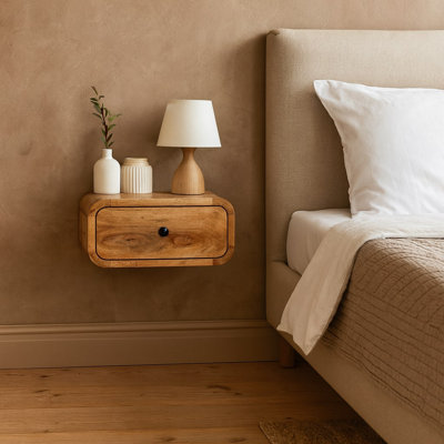 Nightstand 30cm W Solid Wood Bedside Table