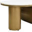 Table basse moderne de luxe 47,94 po avec tiroir de rangement, conception ovale, plateau en faux marbre, métal doré pour le salon, fabrication, pieds réglables, emballage sécuritaire