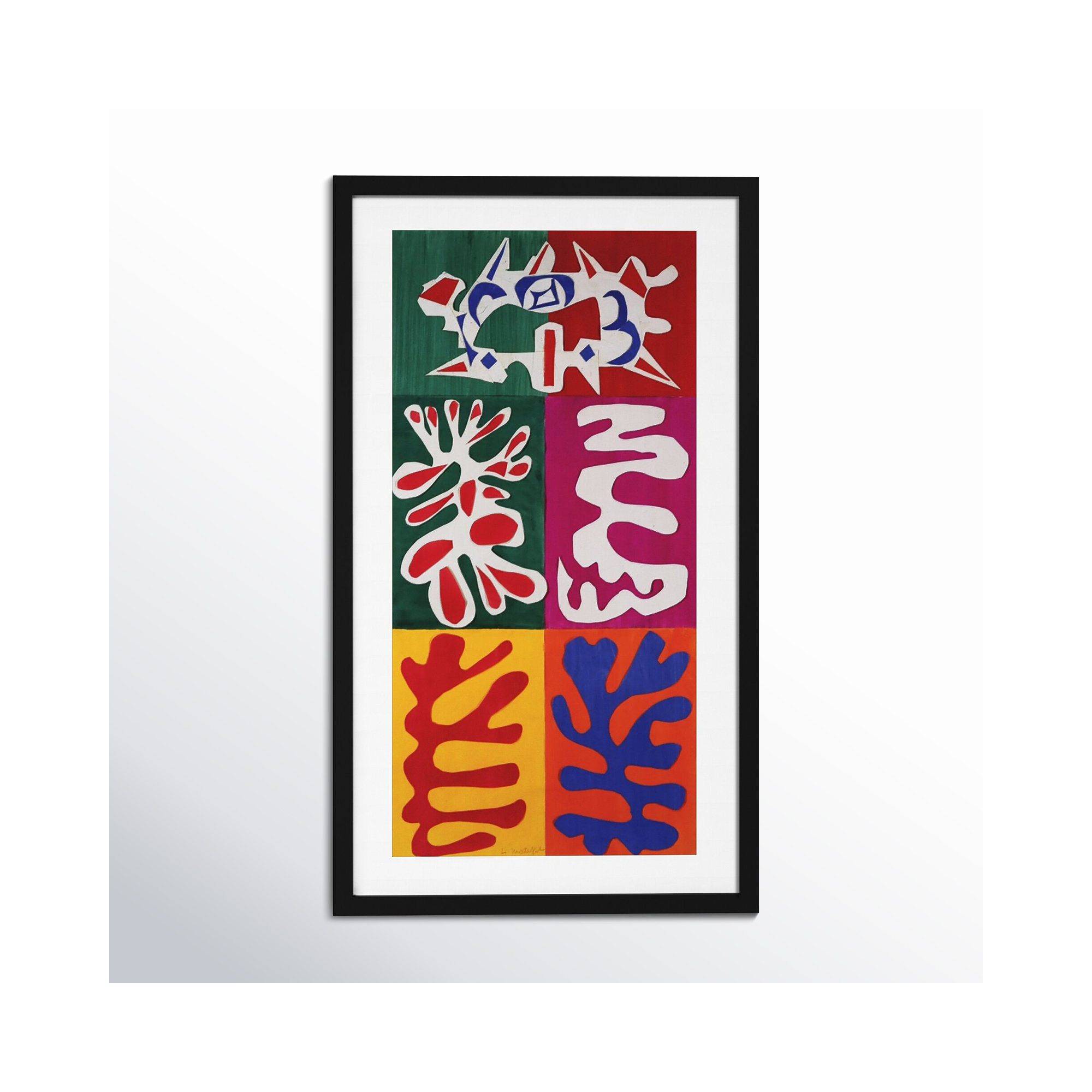Panel With Mask 1947 by Henri Matisse, 44" H x 25" W, Black Framed Paper