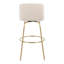 Lakyia Swivel Upholstered Counter Stool with Metal Frame-87456039