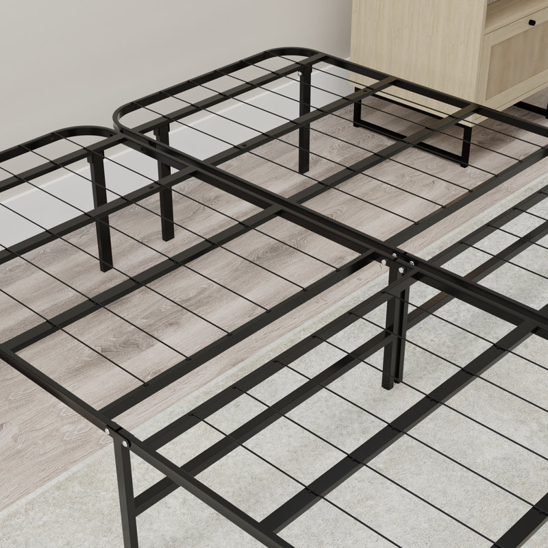 Base de lit plateforme en acier noir Twinar, Grand