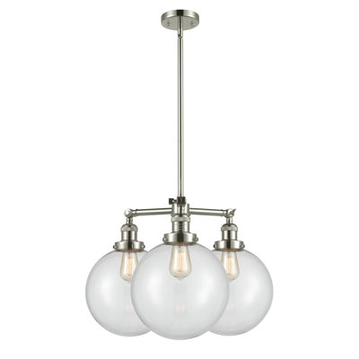 Lustre en forme de globe à 3 lumières de style bougie Antsje