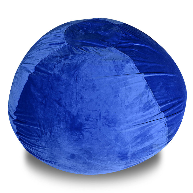 Velvet Bean Bag Chair, Red-3Ft Plush Floor Chair For Kids And Adults W/ Washable Cover, Lounge Chair With Stretchable Fabric, Comfy Bedroom Chair, Filled With Shredded And Memory Foam.