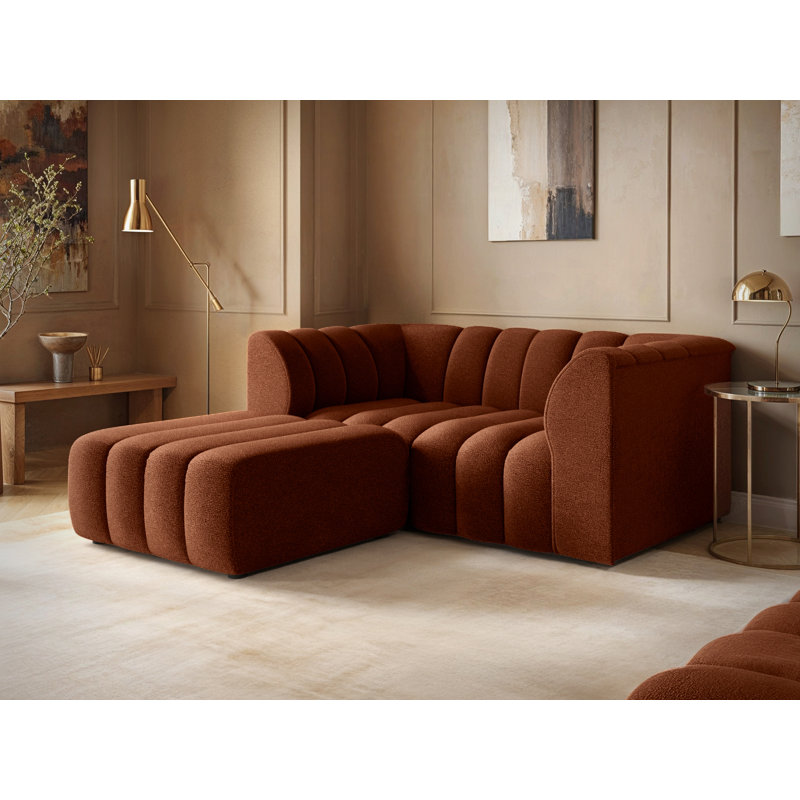 2 Seater Chaise End Sofa, Orange