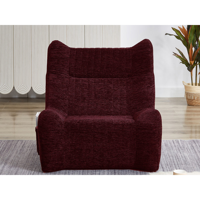35" Bean Bag Chair For Adults, Purple Chenille