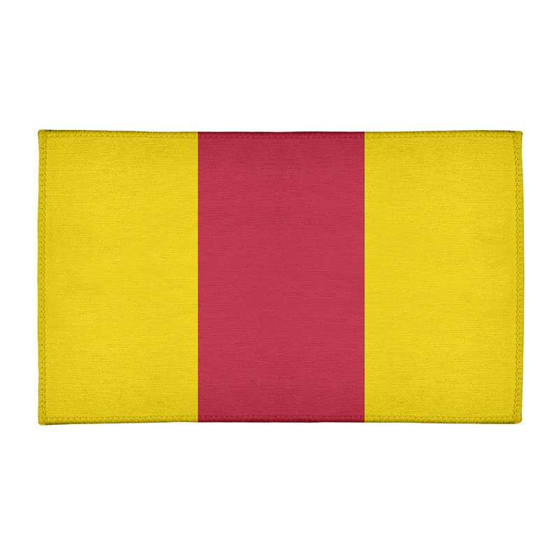 Tapis de zone jaune/rouge rayé St Louis, Rectangle 2 pi x 3 pi