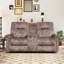 Causeuse inclinable manuelle en microfibre de 76,77 po de largeur avec console centrale et garniture cloutée-113374145