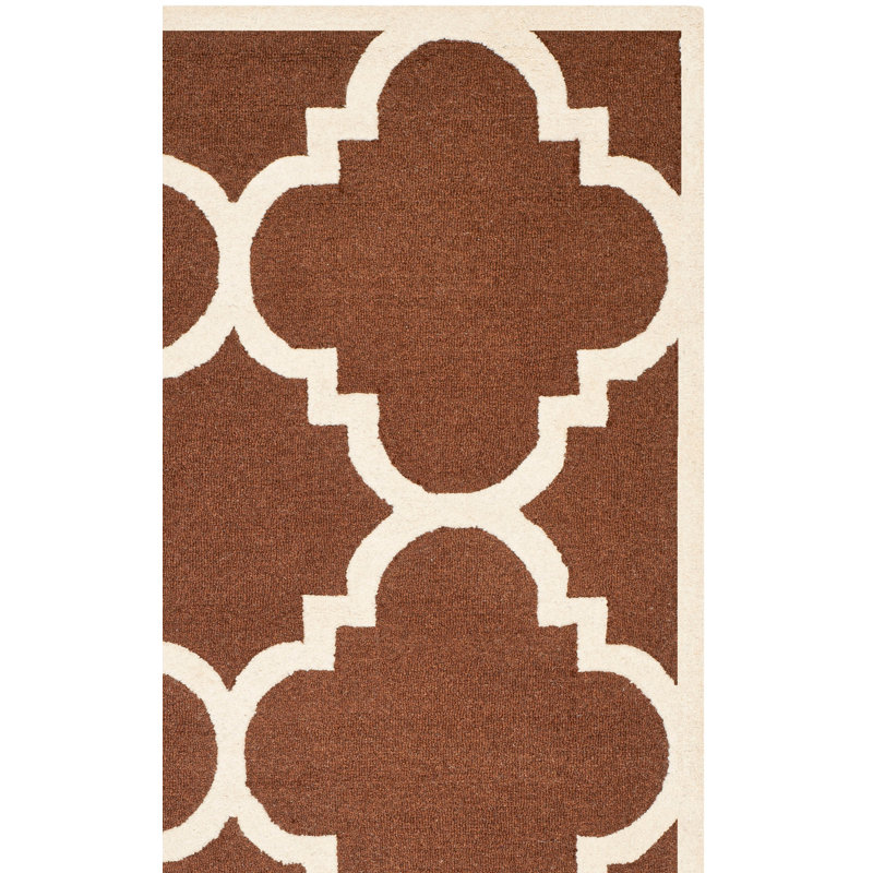 Cannen Hand Tufted Wool Geometric Rug, Rectangle 4' x 6'