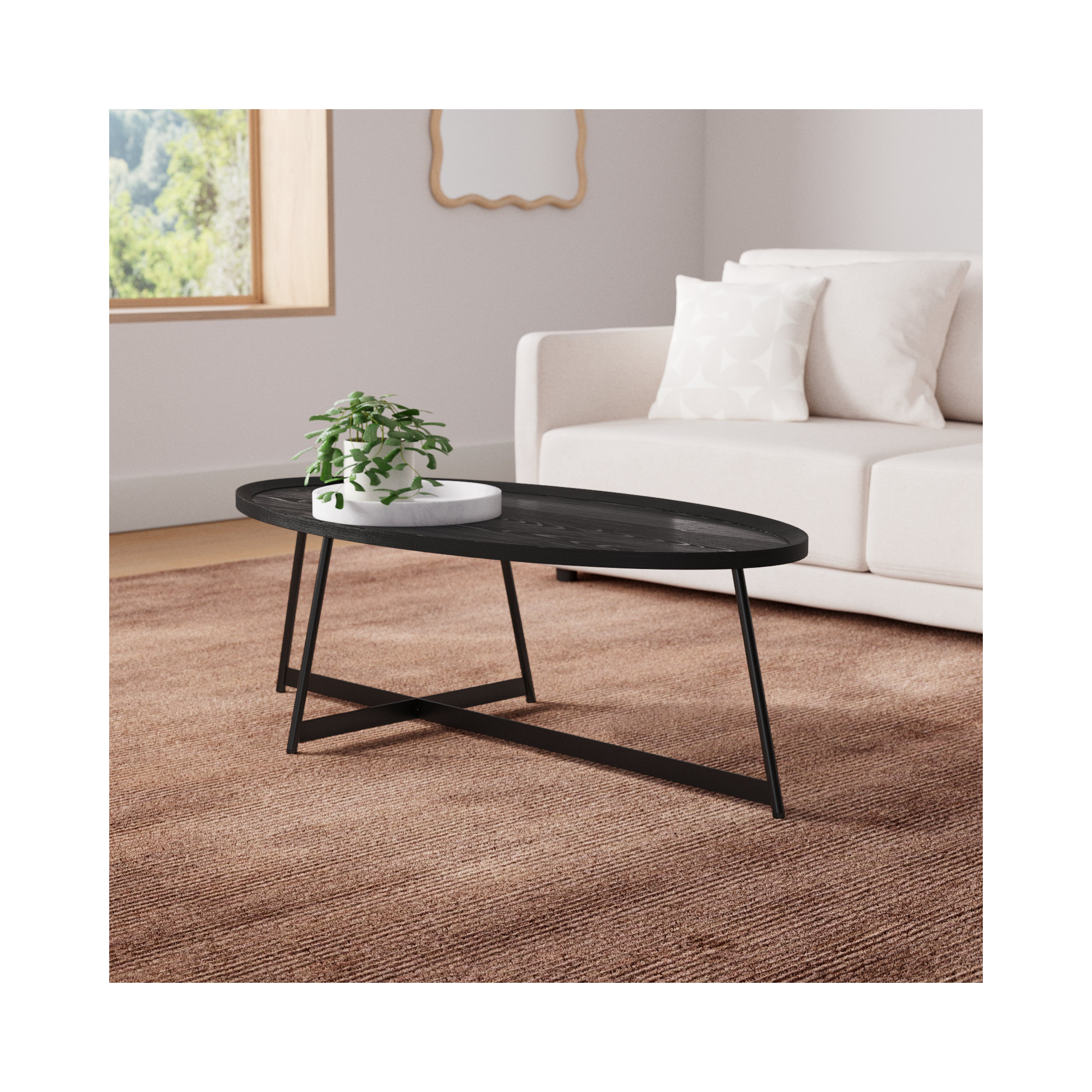 Xavier Single Coffee Table, Black Ash