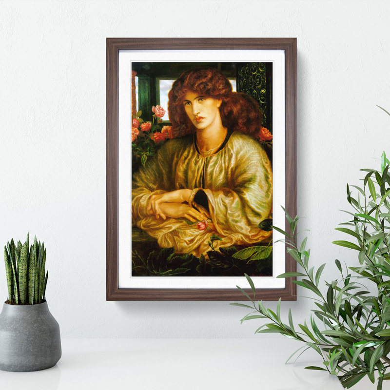 The Woman and Window by Dante Gabriel Rossetti - Framed Print, 48cm H x 36cm W x 2cm D, Walnut