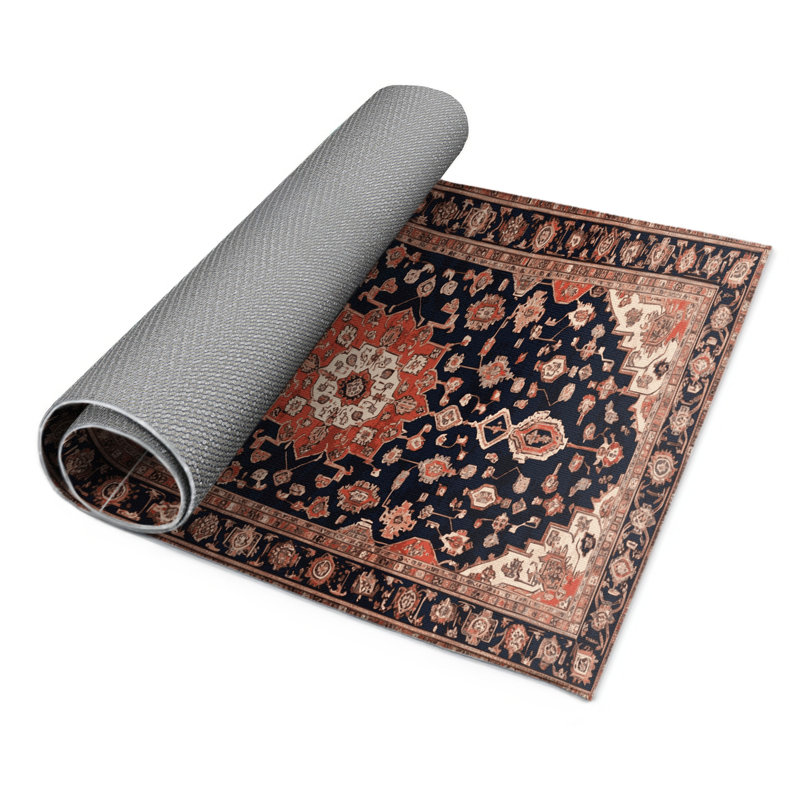 Persian Brown Indoor and Outdoor Area Rug, Rectangle 4' x 6'
