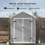 Outsunny 6 x 5ft Garden Shed Plastic Shed with Floor, Window Dark-1498561657