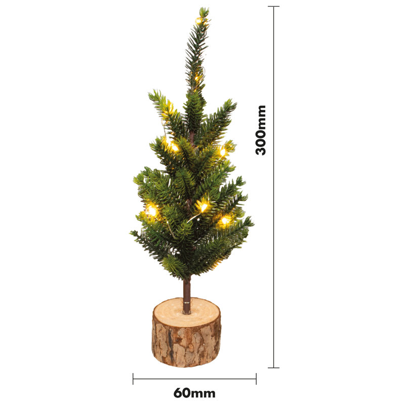 Burnell 30Cm H Slender Green Pine Christmas Tree with Colour Changing Lights