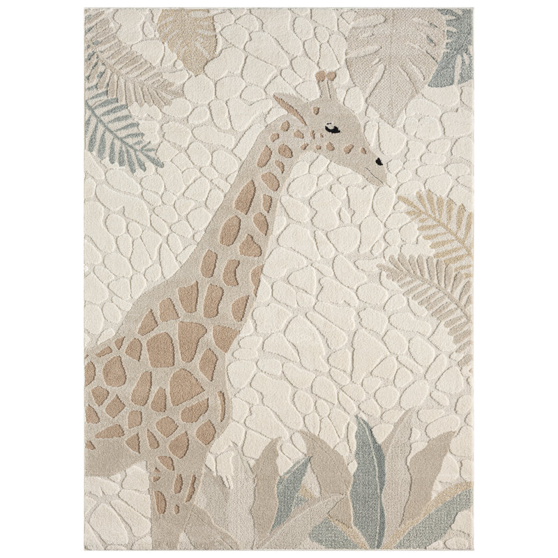TOWN & COUNTRY PLAY Jungle Giraffe Kids Area Rug, Rectangle 5'3" x 7'3"