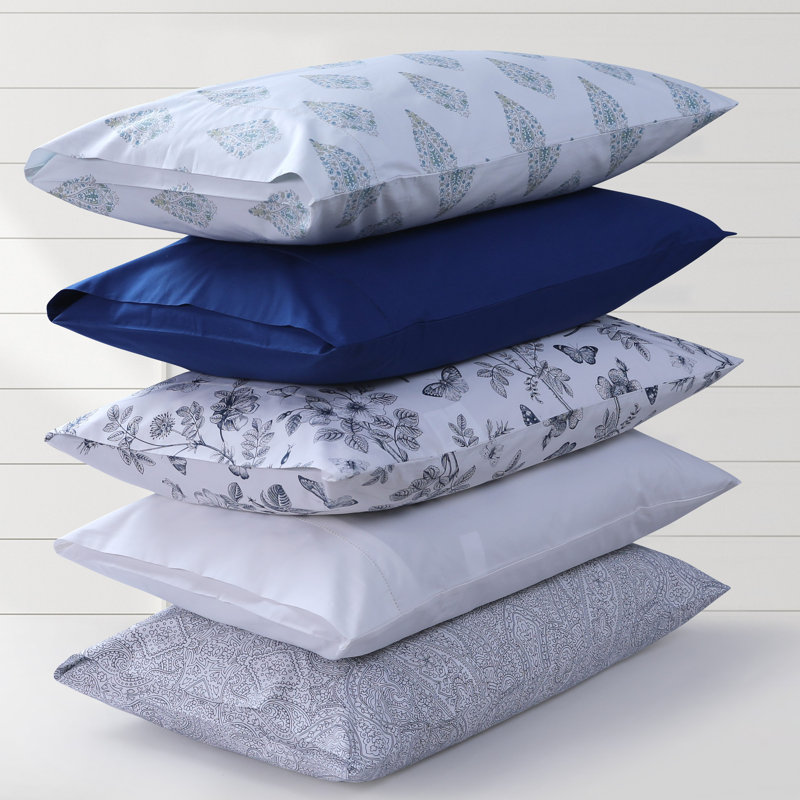 Evelyn Queen Organic Cotton Percale Medallion Sheet Set