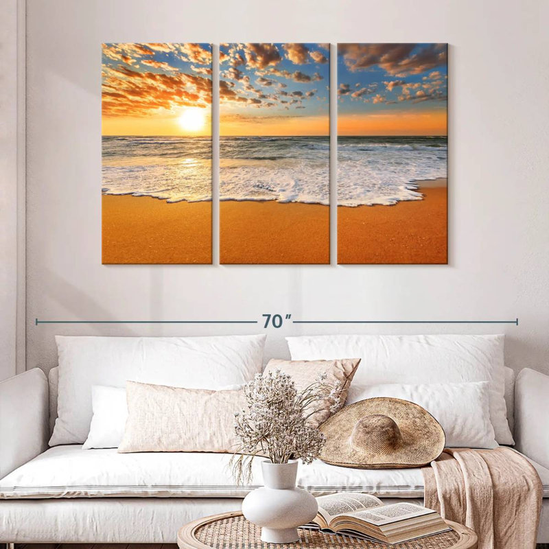 Gillard Ocean Waves Sunrise, H 32 po x l 50 po