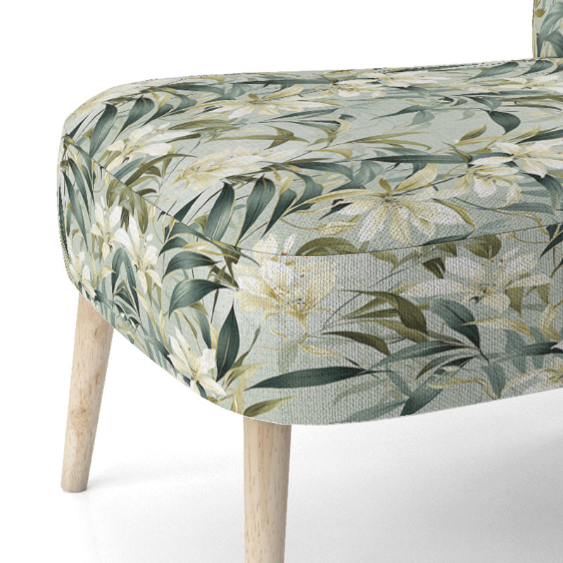 Chaise d'appoint rembourrée A, Whispers à motif tropical de bambou II
