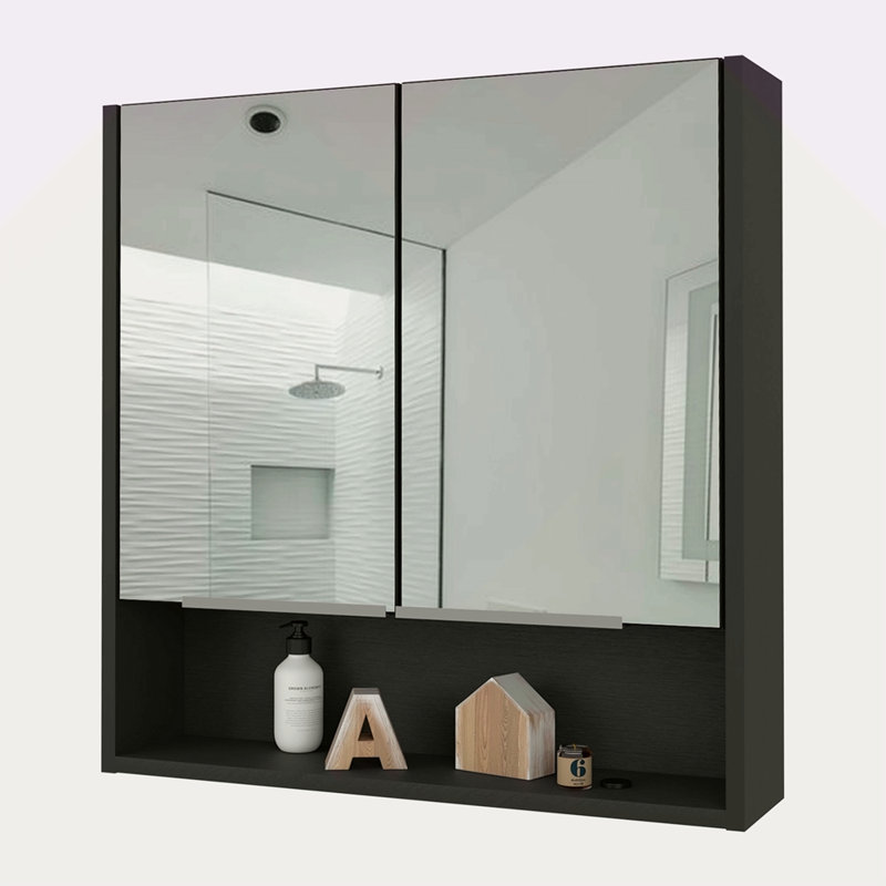 Pharmacie 24 "avec miroir, une tablette, Noir