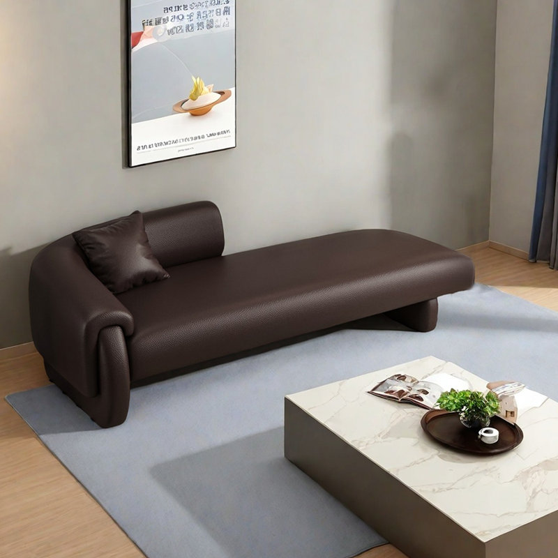 Fauteuil inclinable en similicuir léger et luxueux, Café, Orienté à gauche (vu de face)