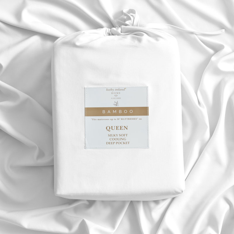 Ensemble de draps 6 pièces Kathy Ireland , Ensemble de draps pour taille de lit double avec s, Blanc