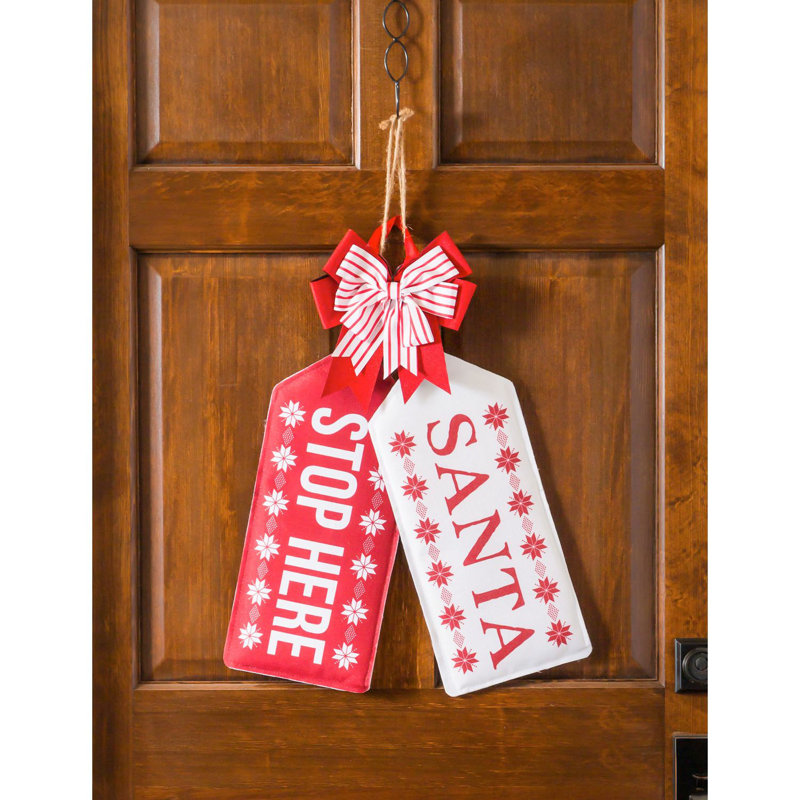 Étiquette de porte bonbon à rayures