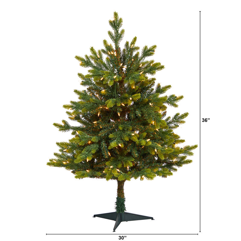 Lighted Artificial Christmas Tree, 3' H