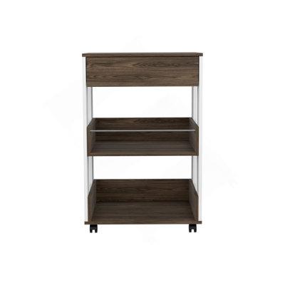 Dundee Kitchen Cart, One Drawer, Two Open Shelves