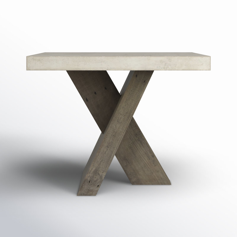 Durant Cross Legs End Table, Beige White/Gray