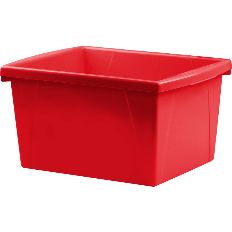 Boîte de rangement Storex de 4 gallons Storex, rouge, paquet de 3, Rouge