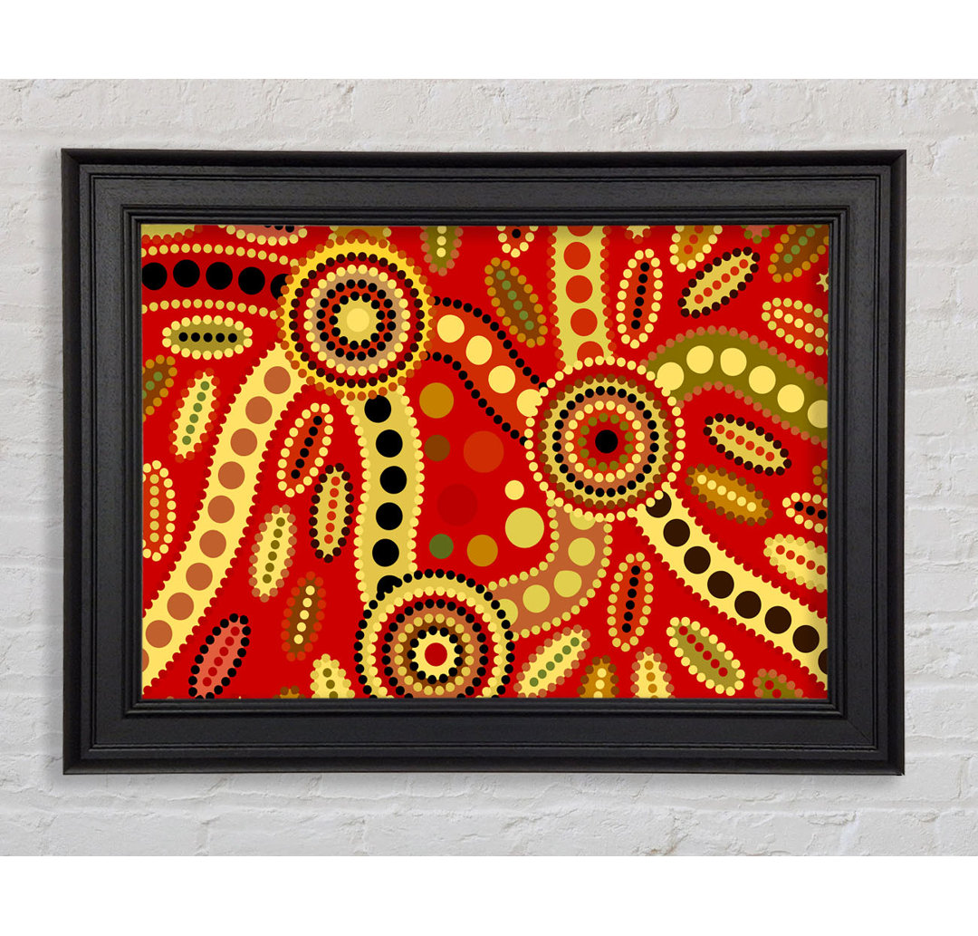 Aboriginal Red Tribal - Einzelner Bilderrahmen Kunstdrucke