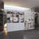 Modern Reception Desk With Integrated Bookshelf And Storage Cabinets, L-Shaped Design