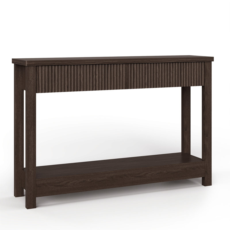 Console de 47,2 po avec 2 tiroirs et canapé en bois COCO DESIGN, Gris