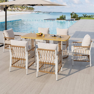 6 - Person Patio Dining Set with Rectangular Table