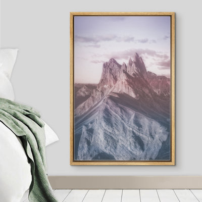 "Signature", impression sur toile encadrée délavée, dégradé de montagnes, nature, photographie, art moderne, rustique, pastel pour le salon, la chambre à coucher,