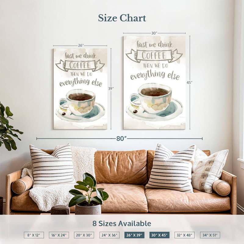 Tergel First We Drink Coffee, H 39 po x l 26 po