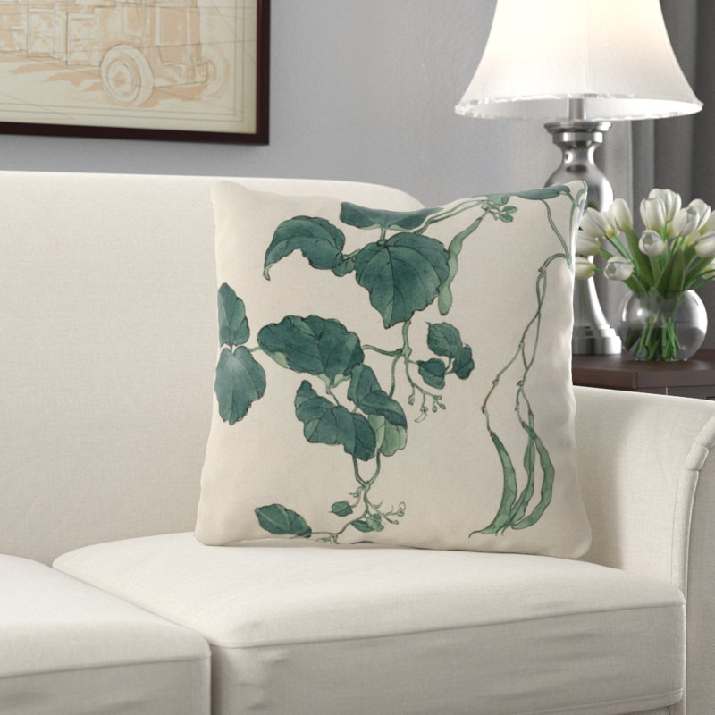 Floral Reversible Throw Pillow, Indoor, Microsuede