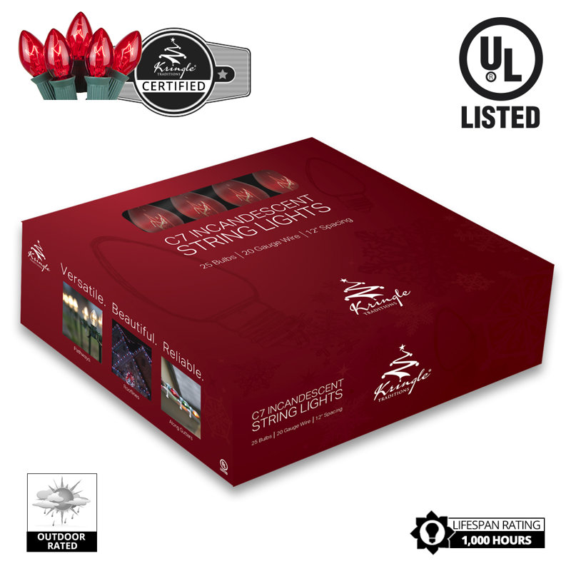 300'' String Lights, Red