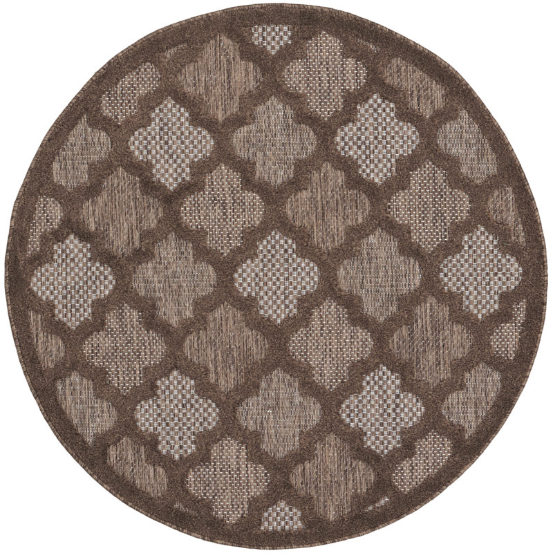 Moung Trellis Indoor/Outdoor Area Rug, Round 4'