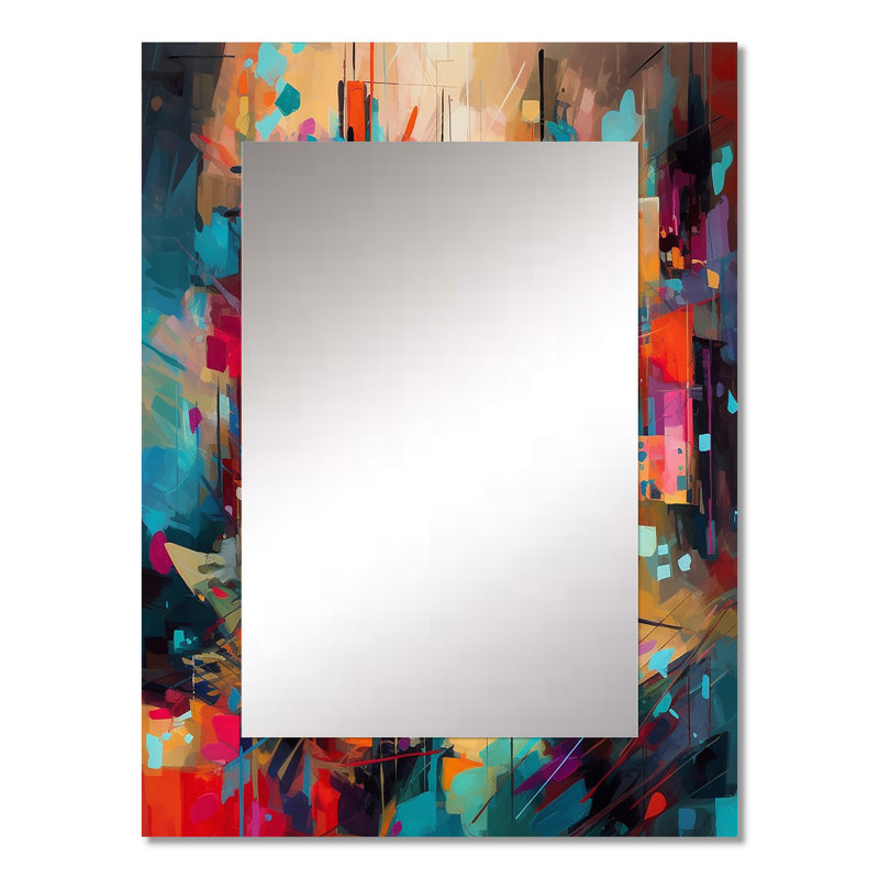 Exploring Abstracted Tranquillity II - Abstract Decorative Mirror On Metal, 32" x 24"