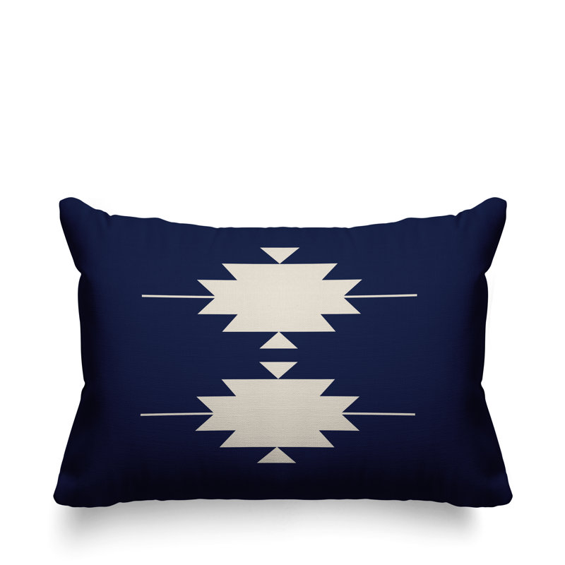 Coussin intérieur / extérieur Sike Southwestern, Bleu marine