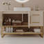 Meuble-lavabo moderne 47,2 po avec lavabo vasque en céramique, armoire autoportante dorée