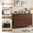 47 Inch Six Drawer Cabinet With Double Row Dual Handles Frame Design Melamine Finish-2019847668