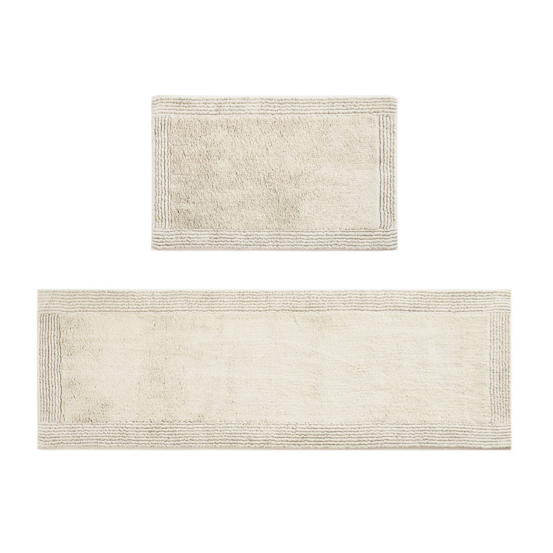 Tapis de salle de bain 100% coton naturel, 3000 g / m², 21 x 34 po, réversible, moelleux et chaud, lavable à la machine, matériau naturel et durable