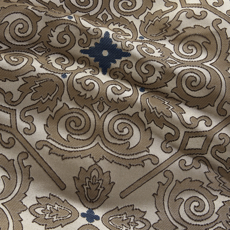 Ensemble d'édredon en jacquard avec coussins 7 pièces Donovan, Édredon de grande taille et 6 pièces supplément, Bleu marine